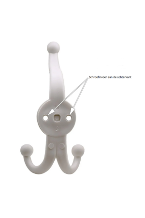 Hanger - Haak - Kapstok - Garderobemuur Badkamerkast Kleerhanger - Hard Plastic - Wit - 4 Stuks - Afbeelding 8