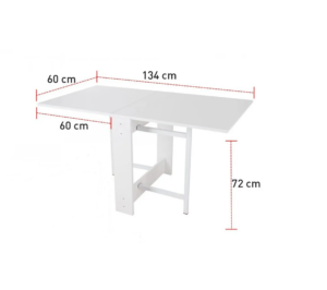 Praktische Tafel – Eettafel – Eettafel uitschuifbaar – Opvouwbaar – Flamingo – 134 x 60 x 72 cm – Zwart en Marmer - Afbeelding 17