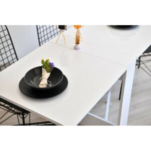 SNS Home – Praktische Tafel – Eettafel – Eettafel uitschuifbaar – Opvouwbaar – Flamingo - Maximaliseer je Ruimte en Stijl met onze Veelzijdige Intrekbare Eettafels – 134 x 60 x 72 cm – MDF Wit - Afbeelding 31