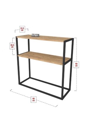 SNS Home - Metaal Leg Dressoir - Decoratieve Plank Dresuar - Console Metaal - Dressoir - Pijnboom - 2 Vakken - Industrieel - 90x90x33,5 cm - Afbeelding 10