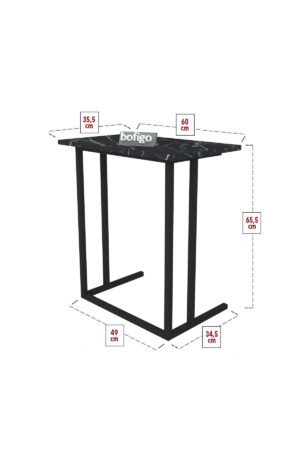 SNS Home - Metalen Poot - Laptopstandaard - Ontbijttafel - Bureau - Computerbureau - 60 cm Breed - Bendir/Zwart - Afbeelding 11