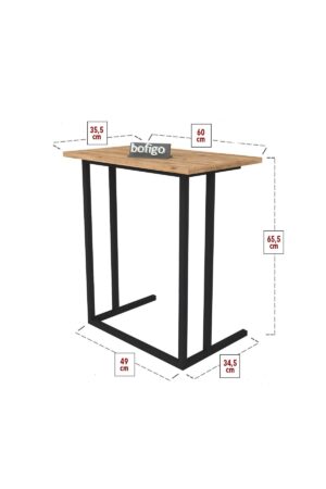 SNS Home - Metalen Poot - Laptopstandaard - Ontbijttafel - Bureau - Computerbureau - 60 cm Breed - Pijnboom - Afbeelding 10