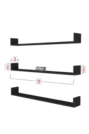 SNS Home, 16-01, Fotolijst en Boekenplank, Wandplankenset Bestaande Uit 3 Zwevende Planken, Tv-Plank, Vliegende Plank, Boekenplank, 120 x 15 x 12 cm, Moderne Plank Voor Objecten, 3 Stuks, Bendir/Marmer - Afbeelding 17