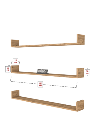 SNS Home, 16-01, Fotolijst en Boekenplank, Wandplankenset Bestaande Uit 3 Zwevende Planken, Tv-Plank, Vliegende Plank, Boekenplank, 120 x 15 x 12 cm, Moderne Plank Voor Objecten, 3 Stuks, Pijnboom - Afbeelding 11