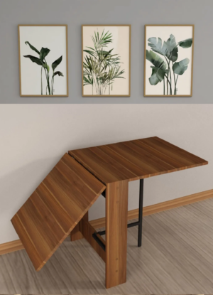 SNS Home – Praktische Tafel – Eettafel – Eettafel Uitschuifbaar – Opvouwbaar – Flamingo – 134 x 60 x 72 cm – Donker Walnoot - MDF Bruine Tafel - Afbeelding 23
