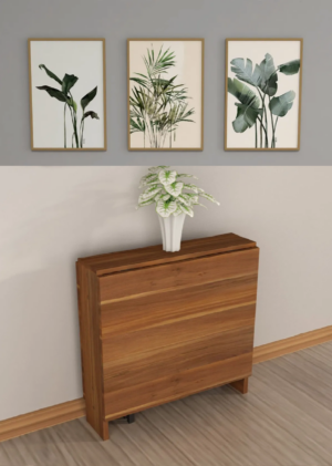 SNS Home – Praktische Tafel – Eettafel – Eettafel Uitschuifbaar – Opvouwbaar – Flamingo – 134 x 60 x 72 cm – Donker Walnoot - MDF Bruine Tafel - Afbeelding 20