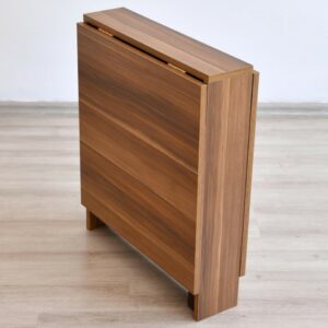 SNS Home – Praktische Tafel – Eettafel – Eettafel Uitschuifbaar – Opvouwbaar – Flamingo – 134 x 60 x 72 cm – Donker Walnoot - MDF Bruine Tafel - Afbeelding 29