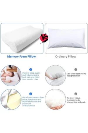 EraMedical - Sleep Comfy - Neksteun Traagschuim Serie - Hoofdkussen - 30 dagen Proefslapen - Hoofdkussen Slaapkamer - Orthopedisch - Ergonomisch - Anti Nekklachten - Neksteun Visco Pillow-XXL | 60x40x13/11 cm - Afbeelding 12