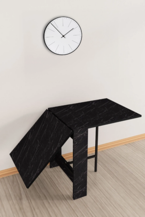 Praktische Tafel – Eettafel – Eettafel uitschuifbaar – Opvouwbaar – Flamingo – 134 x 60 x 72 cm – Zwart en Marmer - Afbeelding 19