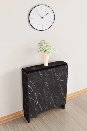 Praktische Tafel – Eettafel – Eettafel uitschuifbaar – Opvouwbaar – Flamingo – 134 x 60 x 72 cm – Zwart en Marmer - Afbeelding 20