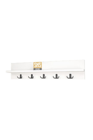 Kapstok voor babykamer - Wandkapstok voor baby’s - Wandkapstok - Kapstok voor baby’s - Kapstok in moderne stijl - Natuurlijk hout - Wit - 80 cm - Haak 5x2 - Afbeelding 9