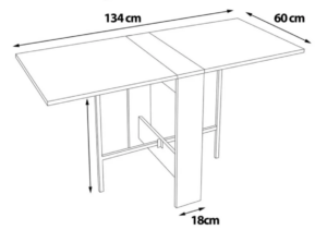 SNS Home – Praktische Tafel – Eettafel – Eettafel uitschuifbaar – Opvouwbaar – Flamingo – 134 x 60 x 72 cm – Bendir en Marmer - Afbeelding 20