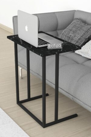 SNS Home - Metalen Poot - Laptopstandaard - Ontbijttafel - Bureau - Computerbureau - 60 cm Breed - Bendir/Zwart - Afbeelding 18