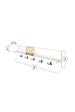 Kapstok voor babykamer - Wandkapstok voor baby’s - Wandkapstok - Kapstok voor baby’s - Kapstok in moderne stijl - Natuurlijk hout - Wit - 80 cm - Haak 5x2 - Afbeelding 8