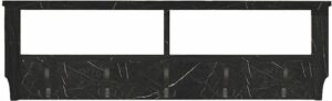 Kapstok 5x3 Haken Wandkapstok - Industrieel Hout - Wall Mounted - MDF Kapstok - Wandkapstok Hout Metaal - 120x37x22 cm Kapstok - Zwart en Marmer - Afbeelding 4