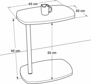 C Salontafel met Wielen - Banktafel - Bijzettafel - Salontafel - Serveertafel - Laptopstandaard op Wielen - Wiel C Tafel - Studiebureau - Notebook Computer Bureau - Ovale Bijzettafel - Omkeerbaar Gebruik - 45x30x60 cm - Zwart en Marmer - Afbeelding 10