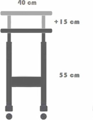 Bijzettafel - Tafeltje - Salontafels - Bedtafeltje met Wielen - Sidetable - Bijzettafels met Wielen - In Hoogte Verstelbare Laptopstandaard - Serveertafel - MDF Atlantisch Grenen (MET WIELEN) - Ovale Rand Witte Voet - 60x40 cm - Afbeelding 3