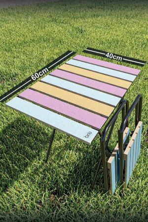 In hoogte verstelbare eettafelstoel - Bistro houten campingtafelkruk - Set van 3 - Campingtafel en stoel - Campingtafel - Campingtafel Opvouwbaar - Opvouwbare tafel en stoel - Campingtafel Opvouwbaar - 61x40 CM - Afbeelding 3