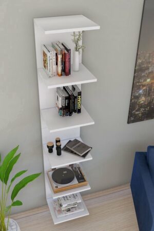 MDF Wandmontage Boekenkast, Decoratieve Plank, Wandplank, Wit, Wandmontage, MDF 6 Planken - Afbeelding 5