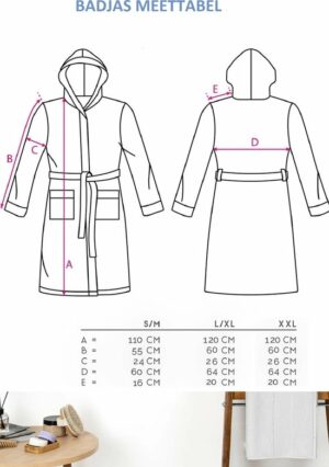 Badjas met Capuchon - Luxe Badjas Dames & Heren Capuchon - Sauna badjas - Ochtendjas dames & heren - Paars/Purper - Badstof - Wellness badjas - Valt XXL - Afbeelding 4
