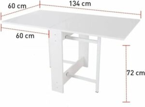 De Stijlvolle en Praktische Manier om Ruimte te Besparen - Opklapbare Tafelmodellen - Mdf Praktische Tafel – Eettafel - Mdf Wit - Afbeelding 4