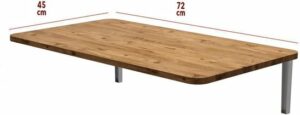 MDF Compact en Elegant Ovale Klaptafel - Wandgemonteerde Tafels met Ovale Randen voor Optimale Ruimtebesparing - 72x45 cm - Mdf Pijnboom - Afbeelding 4