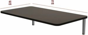 MDF Compact en Elegant Ovale Klaptafel - Wandgemonteerde Tafels met Ovale Randen voor Optimale Ruimtebesparing - 72x45 cm - Mdf  Zwart en Marmer - Afbeelding 11