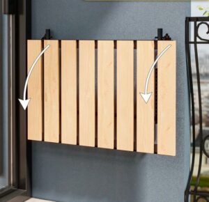 Verstelbare Hoogte Klaptafel - Balkon Tuin Tafel - Keukentafel - Opklapbare Wandtafel - Picknick Kamp Tafel - Decoratieve Stijlvolle Verstelbare Tafel - 40x60 cm - Natuurlijk hout - Afbeelding 4