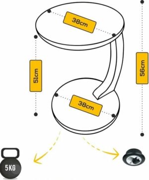 Bijzettafel - Bijzettafel met wielen - Bedtafeltje met Wielen - Tafeltje op Wieltjes - Ronde Bijzettafel - Antraciet - Afbeelding 267