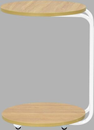 Bijzettafel op wielen - Ronde C salontafel - Bijzettafel - Nesttafel - Servicetafel - Saffier - 43x60 cm - Afbeelding 3