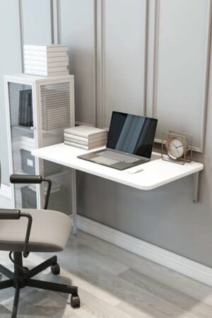 MDF Compact en Elegant Ovale Klaptafel - Wandgemonteerde Tafels met Ovale Randen voor Optimale Ruimtebesparing - 72x45 cm - Mdf Wit - Afbeelding 3
