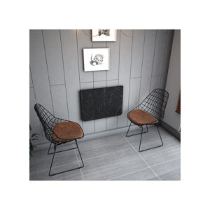 MDF Compact en Elegant Ovale Klaptafel - Wandgemonteerde Tafels met Ovale Randen voor Optimale Ruimtebesparing - 72x45 cm - Mdf  Zwart en Marmer - Afbeelding 6