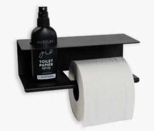 24 cm Toiletrolhouder - Wc Rolhouder voor Papierhanddoeken - Servethouder Badkamer Organizer - Dubbel Schap Toiletpapierhouder - 2mm RVS Staal - Zwart - Afbeelding 5