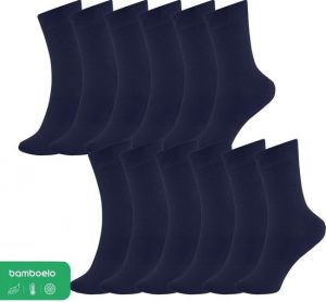 Emre Socks - 12 Paar - Bamboe Sokken - Dames en Heren - Zakelijk en Dagelijks Leven - Lange Sokken - Antibacterieel Sokken - Zacht en Ademend - Luxe Marineblauw - Maat 43/46 - Afbeelding 4