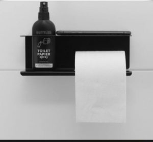 24 cm Toiletrolhouder - Wc Rolhouder voor Papierhanddoeken - Servethouder Badkamer Organizer - Dubbel Schap Toiletpapierhouder - 2mm RVS Staal - Zwart - Afbeelding 6