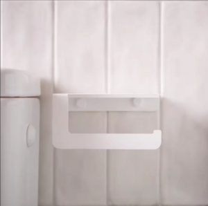 Toiletrolhouder met Telefoonplank - WC Rolhouder - Rolhouder voor Papierhanddoeken - Servethouder Badkamer Organizer - Toiletpapierhouder - 2mm RVS Staal - Wit - Afbeelding 7