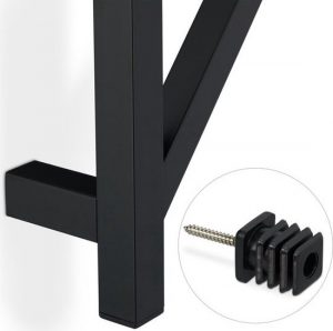 Muurkapstok - muur kapstok hangend - met 9 haken - boom - metaal - 100 x 15 x 9 cm - zwart - Afbeelding 5