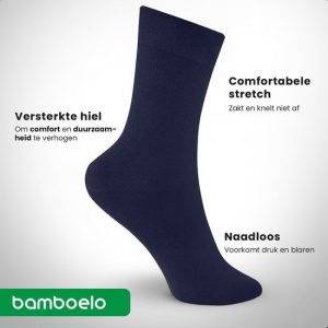Emre Socks - 12 Paar - Bamboe Sokken - Dames en Heren - Zakelijk en Dagelijks Leven - Lange Sokken - Antibacterieel Sokken - Zacht en Ademend - Luxe Marineblauw - Maat 39/42 - Afbeelding 6