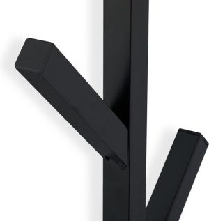 Muurkapstok - muur kapstok hangend - met 9 haken - boom - metaal - 100 x 15 x 9 cm - zwart - Afbeelding 4