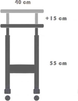 Bijzettafel - Tafeltje - Salontafels - Bedtafeltje met Wielen - Sidetable - Bijzettafels met Wielen - In Hoogte Verstelbare Laptopstandaard - Serveertafel - MDF Atlantisch Grenen (MET WIELEN) - Ovale Rand - 60x40 cm - Afbeelding 3